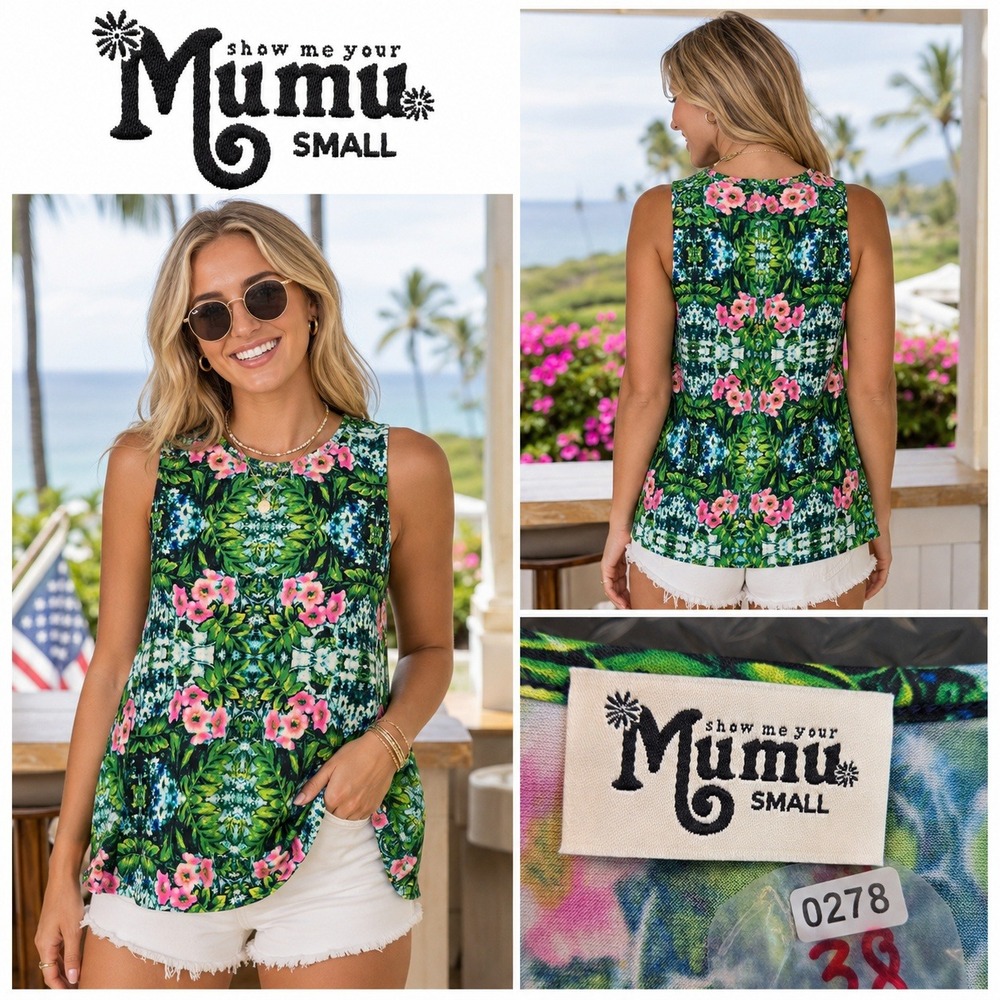 Show Me Your Mumu Garrett Tank Floral Kaleidoscope Sleeveless Top S MM6-118 USA